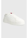 Tenisky Tommy Jeans TJW FOXING FLATFORM SNEAKER dámské, bílá barva, EN0EN02480