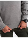 Ombre Clothing Pánská mikina bez podšívky s kapucí a potiskem - šedá V2 OM-SSPS-0153
