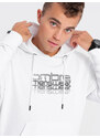 Ombre Men's unlined hooded sweatshirt with print - white