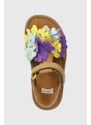 Dětské sandály Camper hnědá barva