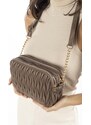 Madamra Women's Mink Multi Compartment Quilted Crossbody Bag