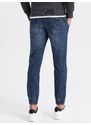Ombre Clothing Pánské džínové kalhoty JOGGERS s odřením - modré V3 OM-PADJ-0150