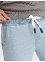 Ombre Clothing Pánské džínové kalhoty JOGGER s odřením - světle modré V1 OM-PADJ-0150