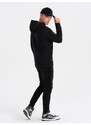 Ombre Clothing Pánská mikina klokanka s kapucí a potiskem - černá V1 OM-SSPS-0158