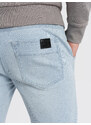 Ombre Clothing Pánské džínové kalhoty JOGGER s odřením - světle modré V1 OM-PADJ-0150
