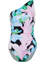 Trendyol Floral Patterned Single Shoulder Draped Regular Swimsuit