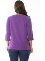 Şans Women's Plus Size Lilac Side Snaps Buttoned Sweatshirt