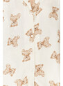 Trendyol Beige Teddy Bear Patterned Viscose Woven Pajamas Set