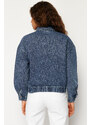 Trendyol Dark Blue More Sustainable Bomber Denim Jacket