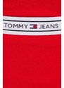 Sukně Tommy Jeans červená barva, mini, áčková