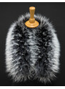 Špongr Kožešinový lem límec na kapuci z finského mývalovce 10032 BLACK & WHITE