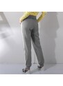 Blancheporte Sportovní kalhoty, dvoubarevný melton šedý melír/bílá 34/36