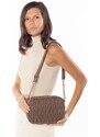 Madamra Women's Mink Multi Compartment Quilted Crossbody Bag