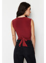 Trendyol Tile Tie Detail V Neck Fitted/Sleeping Elastic Knitted Bodysuit