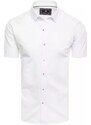 Buďchlap Módní bílá jednobarevná košile s krátkým rukávem