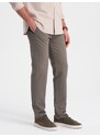 Ombre Clothing Pánské béžové klasické chinos kalhoty s jemnou texturou V1 PACP-0188