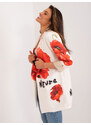 Fashionhunters Krémové sako s květinovým potiskem