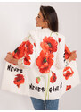 Fashionhunters Krémové sako s květinovým potiskem