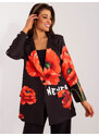 Fashionhunters Černé dámské květinové sako