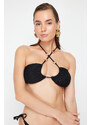 Trendyol Black Strapless Accessory Bikini Top