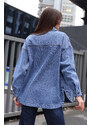 Bigdart 0613 Denim Jacket with Pockets - Dark Blue
