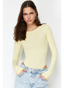 Trendyol Yellow Snaps Flexible Fitted Knitted Bodysuit