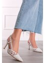 Ideal Bílé slingback lodičky na tenkém podpatku Darla