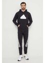 Mikina adidas pánská, černá barva, s kapucí, s potiskem, IR9181