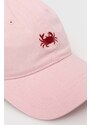 Bavlněná baseballová čepice Levi's růžová barva, s aplikací