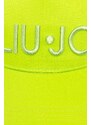 Bavlněná baseballová čepice Liu Jo zelená barva, s aplikací