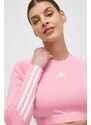 Tréninkové tričko s dlouhým rukávem adidas Performance Hyperglam růžová barva, IN6775