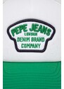 Kšiltovka Pepe Jeans zelená barva, vzorovaná