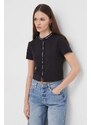 Košile Calvin Klein Jeans dámská, černá barva, slim