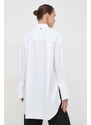 Bavlněná košile Twinset bílá barva, relaxed, s klasickým límcem