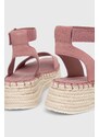 Sandály Calvin Klein Jeans SPORTY WEDGE ROPE SU CON dámské, růžová barva, na platformě, YW0YW00977