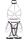 Leg Avenue Černo-bílý harness set KI4049