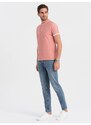 Ombre Clothing Pohodlná trendy růžová polokošile V7 TSCT-0156