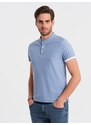Ombre Clothing Pohodlná trendy modrá polokošile V3 TSCT-0156