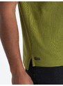 Ombre Clothing Pohodlná trendy olivová polokošile V6 TSCT-0156