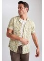 DEFACTO Modern Fit Resort Neck Printed Short Sleeve Shirt