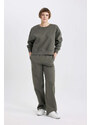 DEFACTO Straight Fit With Pockets Thick Sweatshirt Fabric Pants