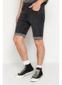 Trendyol Anthracite Skinny Fit Destroyed Shorts & Bermuda