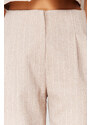 Trendyol Beige Wide Leg Striped Woven Trousers