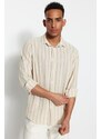 Trendyol Black Striped Regular Fit Textured Shirt