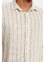 Trendyol Black Striped Regular Fit Textured Shirt