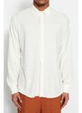 Trendyol Ecru Slim Fit Textured Knitted Long Sleeve Shirt