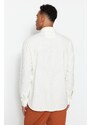 Trendyol Ecru Slim Fit Textured Knitted Long Sleeve Shirt