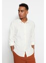 Trendyol Ecru Slim Fit Textured Knitted Long Sleeve Shirt