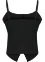 Trendyol Black Strappy Buttoned Flexible Crop Knitted Blouse