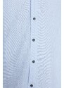 Trendyol Light Blue Men's 100% Cotton Relaxed-Fit Wide Fit Shirt with a Wrinkly Look